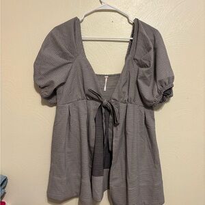 Free People Black and White Blouse